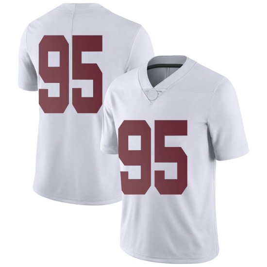 Alabama Crimson Tide Men's Jack Martin #95 No Name White NCAA Nike Authentic Stitched College Football Jersey YQ16P87HU